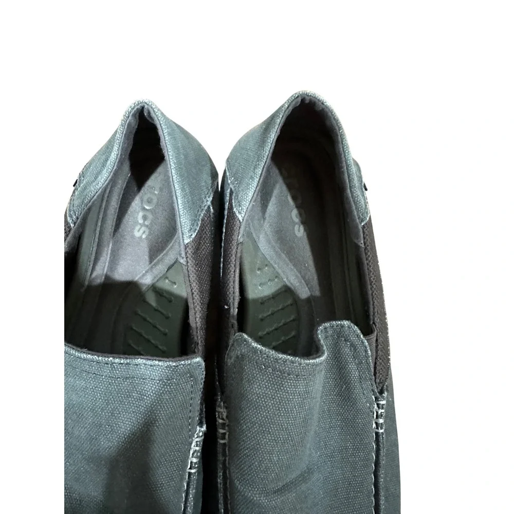 Crocs Santa Cruz Canvas Slip On Loafers Mens Size 12 Gray Casual Comfort Shoes